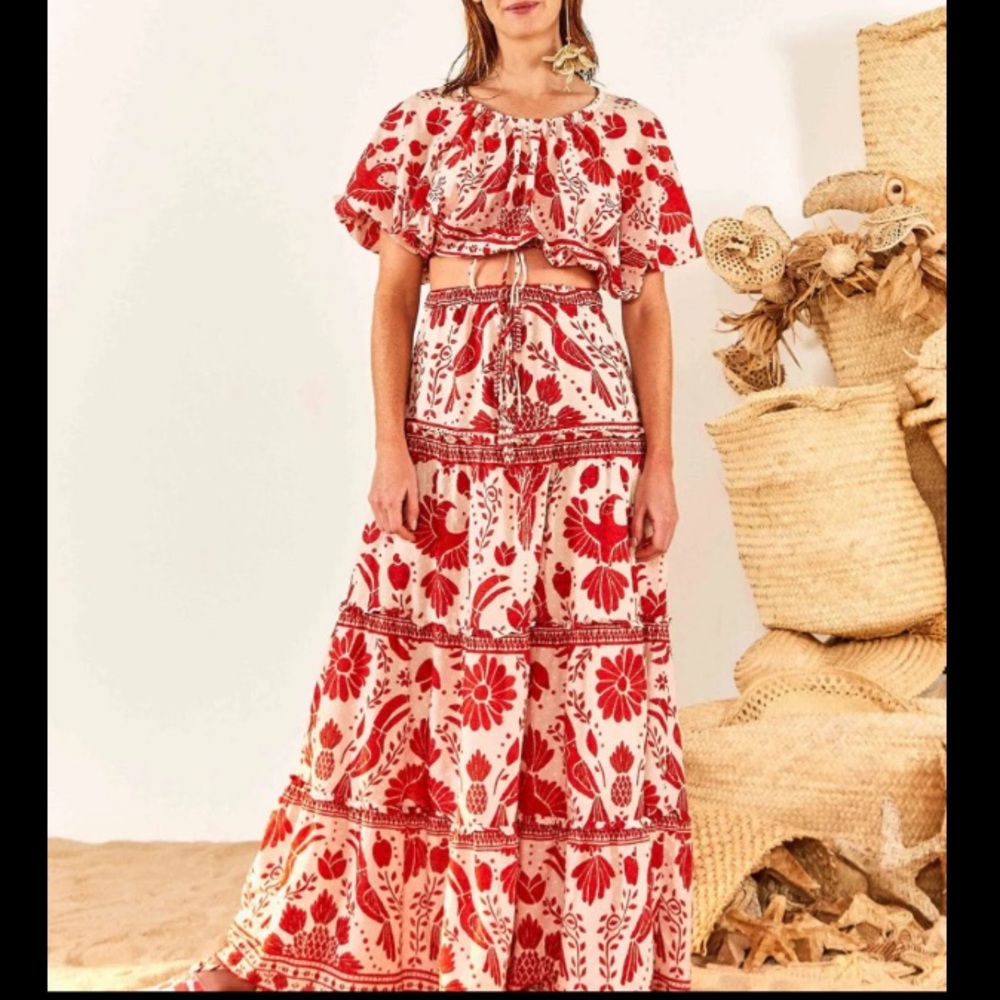 Farm Rio jungle flow top and skirt set